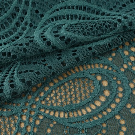 Lace elastic fabric, 180 mm × 2.7 ± 0.5 m, emerald color-1