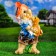Garden figure "Dwarf with a dog" 23x22x46cm