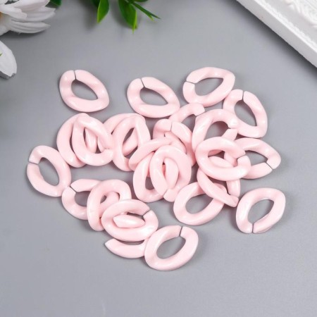 Decor for creativity Plastic "Ring for the chain" Direct pink set 25 pcs 2.3x1.65 cm-2