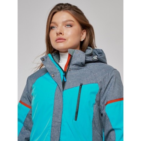 Ski jacket female winter, size 60, turquoise color-7