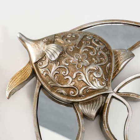 Panel interior polystone "Mirror fish with patterns" silver 21x4x24 cm-2