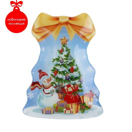 Glass Serving shares “Christmas tree with a bow. Winter Tale ", 21 × 16 cm