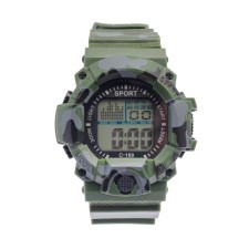 Watch of Electronic Electronic Sport, D-5 cm, silicone strap 24.5 cm, khaki