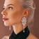 Earrings with rhinestones "Triumph of light" drop, white color in silver, 11.5 cm