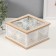 Casket wood, metal with divisions "wood and sunny patterns" 18.3x18.3x10 cm