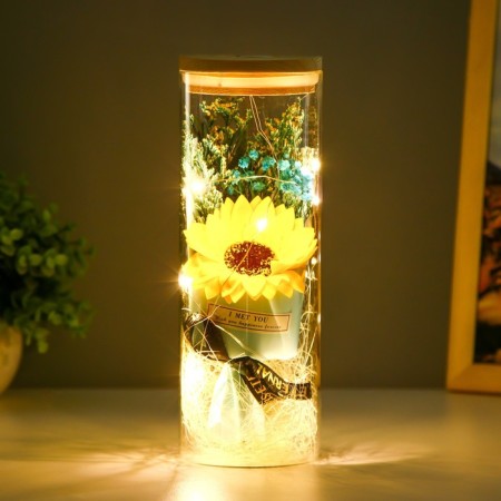 Nightnik Sobe "Bouquet with Yellow Flower" LED from batteries LR1130 8x8x23 cm Risalux-2