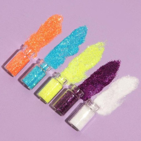 Sparkles for the decor "flicker", a set of 12 bottles, small, colorful-1