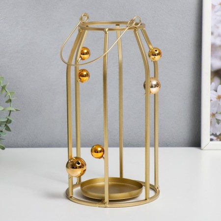 Climber Metal "Golden Balls" gold 14x14x26 cm-1