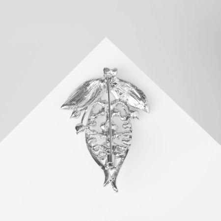 Brooch "Flower" Spathiphyllum, the color of the rainbow-white in silver-1