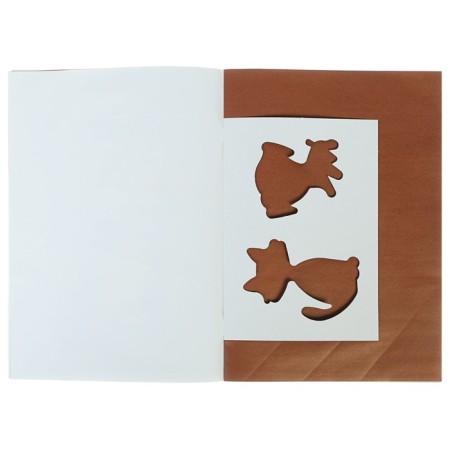 Bilateral A4 color paper, 16 sheets 8 colors "Country of Wonders. Hatter", with stencils-1