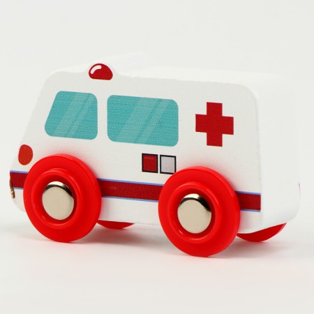 Children's "ambulance" is compatible with a set of railway transport 7 × 3 × 4.5 cm-2