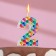 Candle in the cake on the skewer "Kaleidoscope", the number is 2, 7 cm