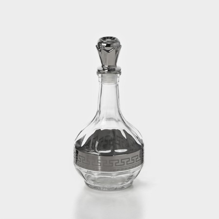 Set of glass drinking "Nero", 7 items: Capherine 500 ml, piles 50 ml, silver color-1