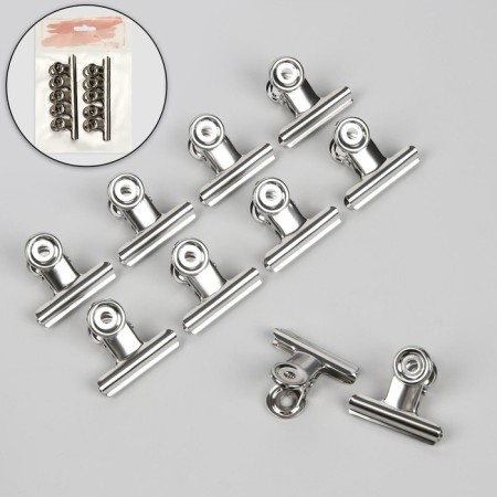 Clamps for nail extension, 3.8 cm, 10 pcs, silver color-1