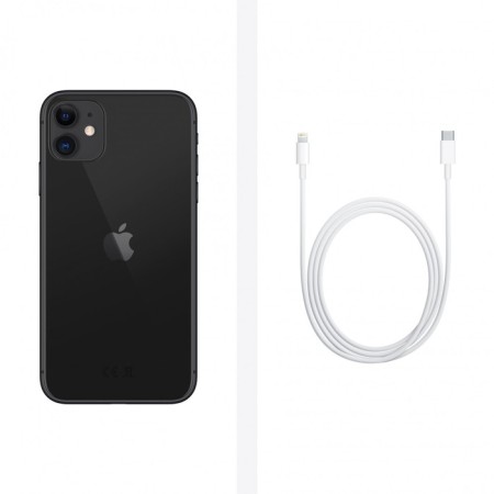 Smartphone Apple A2221 iPhone 11 128GB 4GB Black Monoblock 3G 4G 1SIM 6.1 "828x1792 iOS 15 12MPIX 802.-3