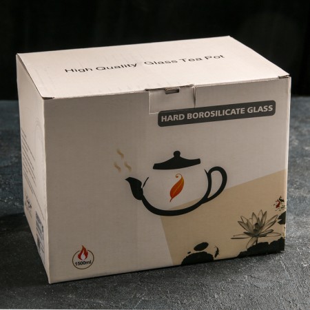 A glass teapot with a bamboo cover and a metal filter “IVF. Babble ", 1.5 l, 26.5 × 14 × 16.5 cm-2