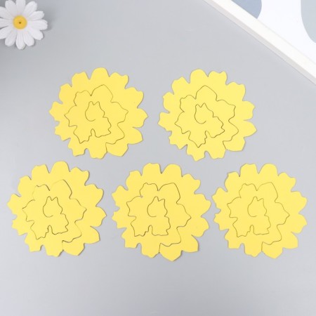 The workpiece of Foamiran "Flower Curly" 10x9.5 cm set 5 pcs. Ribbed yellow-3