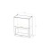 Cabinet hinged with 2 lifting dv with glass suite 600x300x720 white/light concrete/anthracite