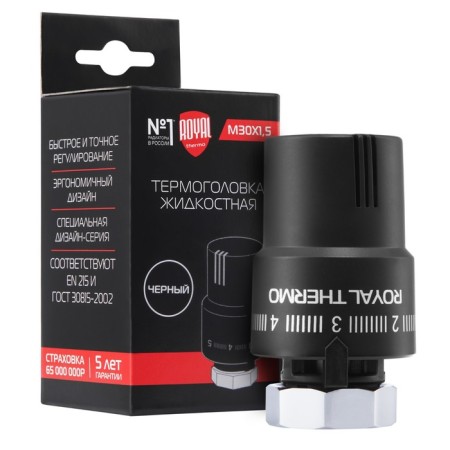 Thermostatic head Royal Thermo, Liquid, M30x1.5, Black-3