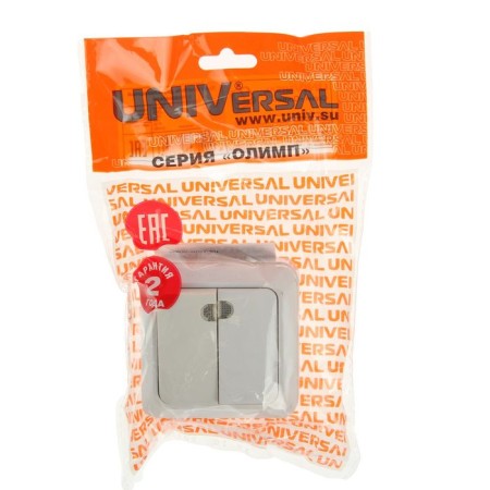 UNIVERSAL Olympus switch, 10 A, 2 keys, external, backlight, white-2