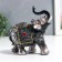 Polystone souvenir "Silver Elephant in Popon with patterns and rhinestones" MIX 15x14x7 cm