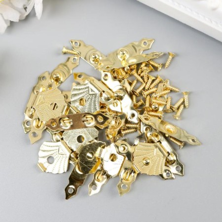 Castle Metal for casket gold set 10 pcs 2x3 cm-2