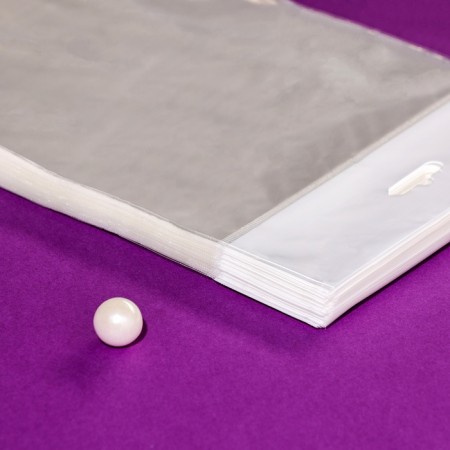 BOPP package with an adhesive valve, transparent 14 x 20/4 cm, euros, 25 μm-2