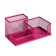 Standard for stationery trifles 3 compartments mesh metal pink