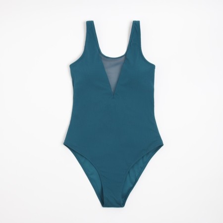 Women's swimsuit mock in Minaku Rubber Monophone color green, size 46-7