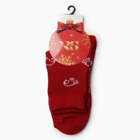 Women's caps socks, red color, size 23-25-2