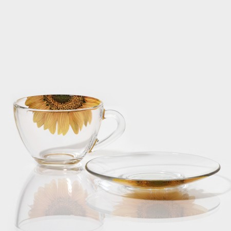 Tea pair of glass "Devil's nature. Sunflower ", 250 ml-1