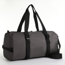 Sports bag with lightning, 2 pockets, long belt, gray color