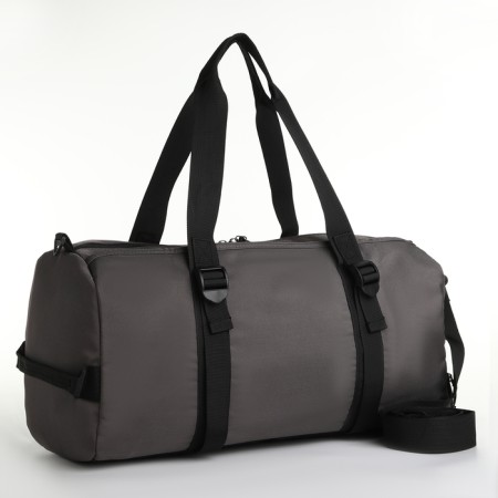 Sports bag with lightning, 2 pockets, long belt, gray color