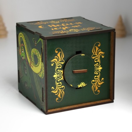 New Year's piggy bank Cube "Snake. Happy New Year" 10x10x10 cm-6