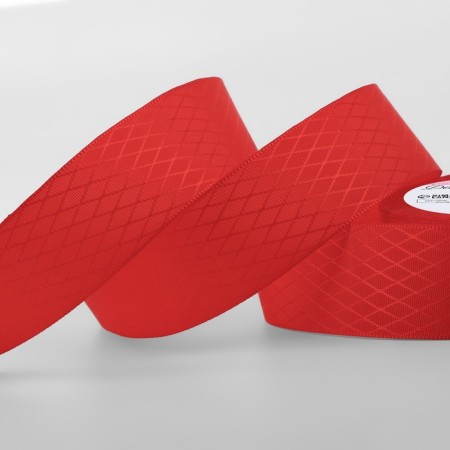 Decorative tape "Rombs", 25 mm × 9.1 ± 0.5 m, red color