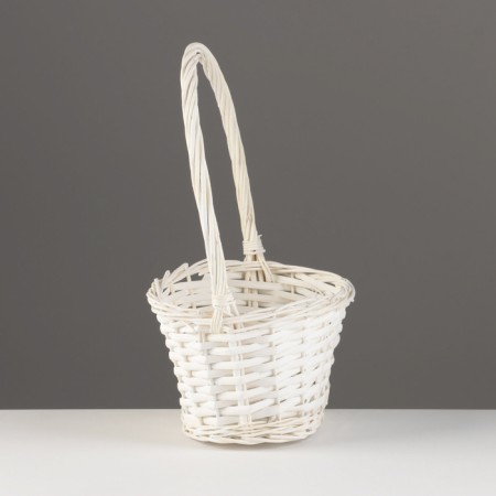 Wicker basket, 25x17x11x30 cm, white, willow-1
