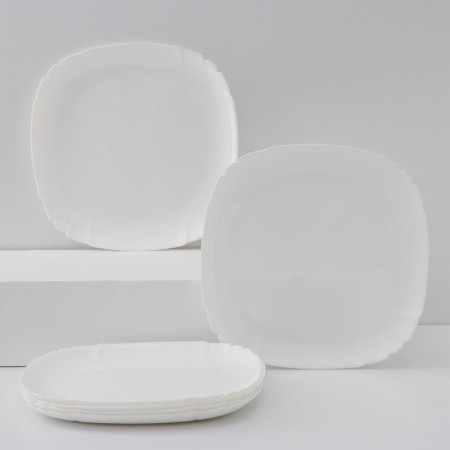 Set of substitution plates Luminarc Lotusia, d = 25.5 cm, glass ceramic, 6 pcs, white color