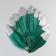 A set of goose feathers 15-20 cm, 10 pcs, dark green with silver chips