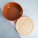 A drain for a junction of 0.5 l (1 container with a wooden lid) 17x6.5cm, red