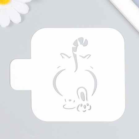 Plastic stencil for creativity "tail", template, 9 × 9 cm