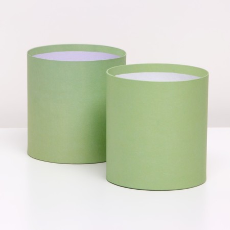 Set of round boxes 2B1, "green", without a cover, 10 x 10 x 10.5 cm-1