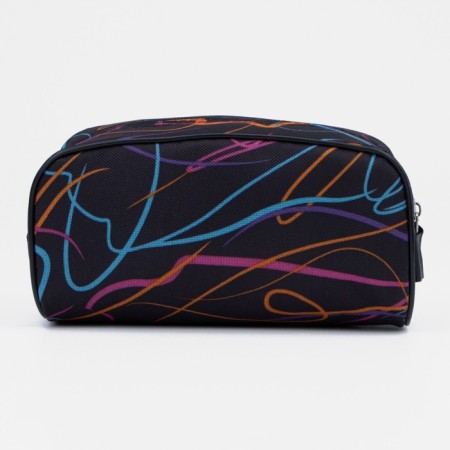 Cosmetic bag with lightning, black/blue color-1