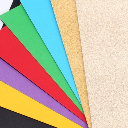 Cardboard color with sparkles, A4, 8 sheets, 8 colors, moped, bilateral, in the folder, 250 g/m², Masha and the bear-4