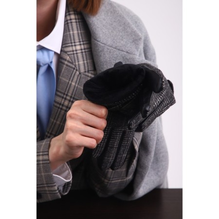 Female gloves, gray, dimensionless color-4