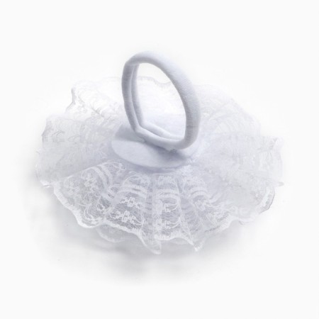 Graduation. Bant for hair on elastic band, white, 10.5 cm, kitty Marie-4