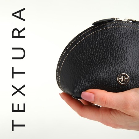 Cosmetic bag with lightning Textura, black color