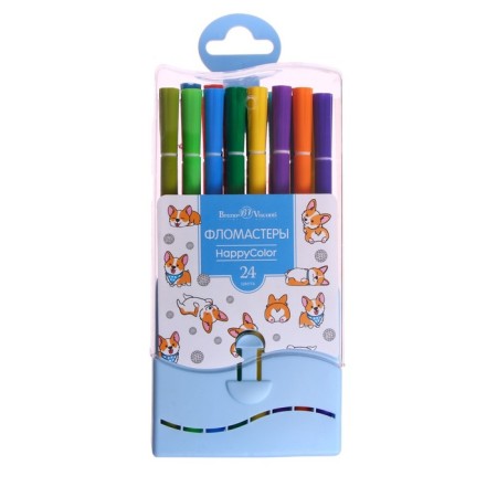 Fleeters 24 colors Happycolor, water -based, in a plastic penalty, mix-10