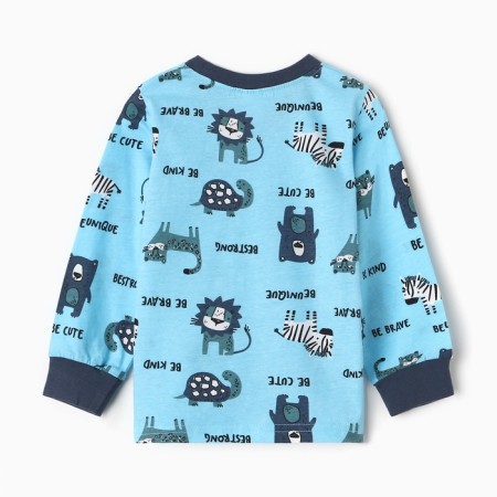 Pajamas for boys, blue color, height 110 cm-7