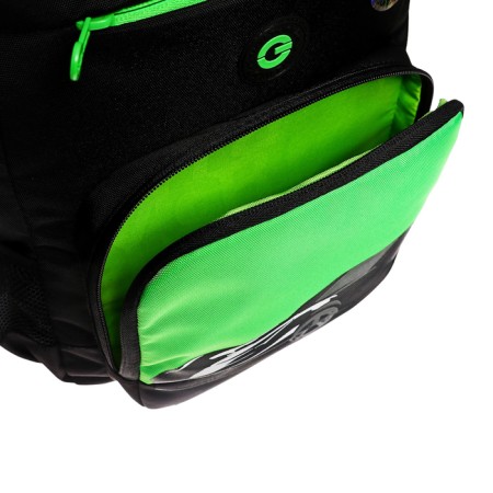 Youth backpack 40 x 25 x 13 cm, Grizzly, ergonomic back, laptop compartment, black/green-9