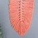Panel wall in the technique of macram "leaf" Direct pink 30x15 cm